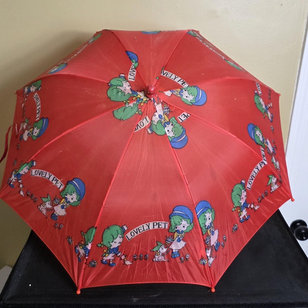 Vintage‎ kids umbrella "Lovely Pet" Red, Girl